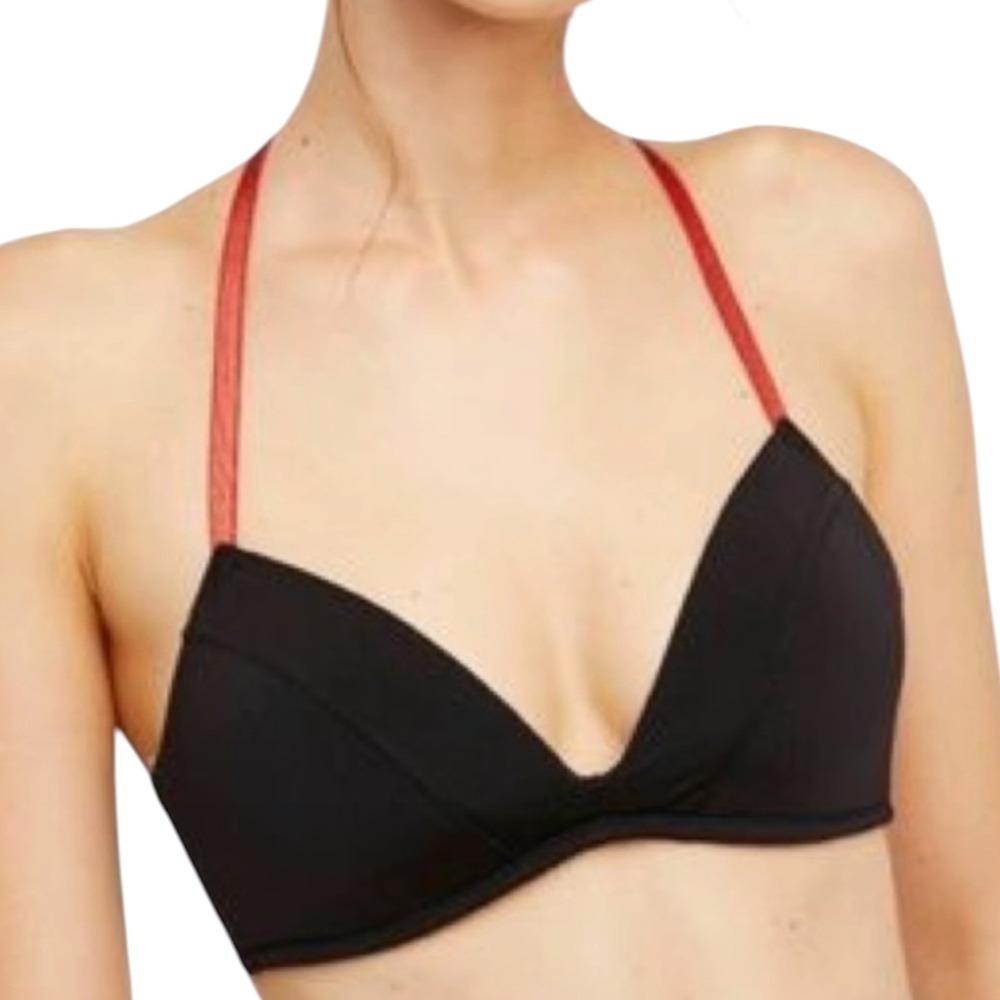 Intimately Free People Sophia T-Back Black Bralette Boho Loungewear Women Size M
